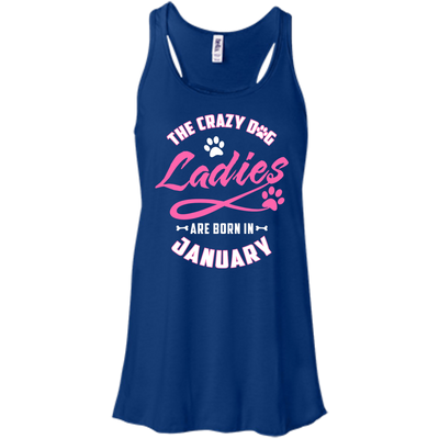 The Crazy Dog Ladies Are Born In January-T-Shirt & Hoodie-Women's Flowy Racerback Tank-True Royal