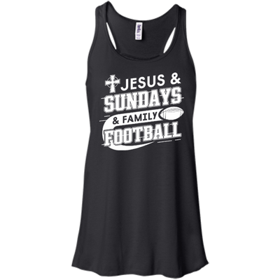 Jesus Sundays Family Football-T-Shirt & Hoodie-Women's Flowy Racerback Tank-Black