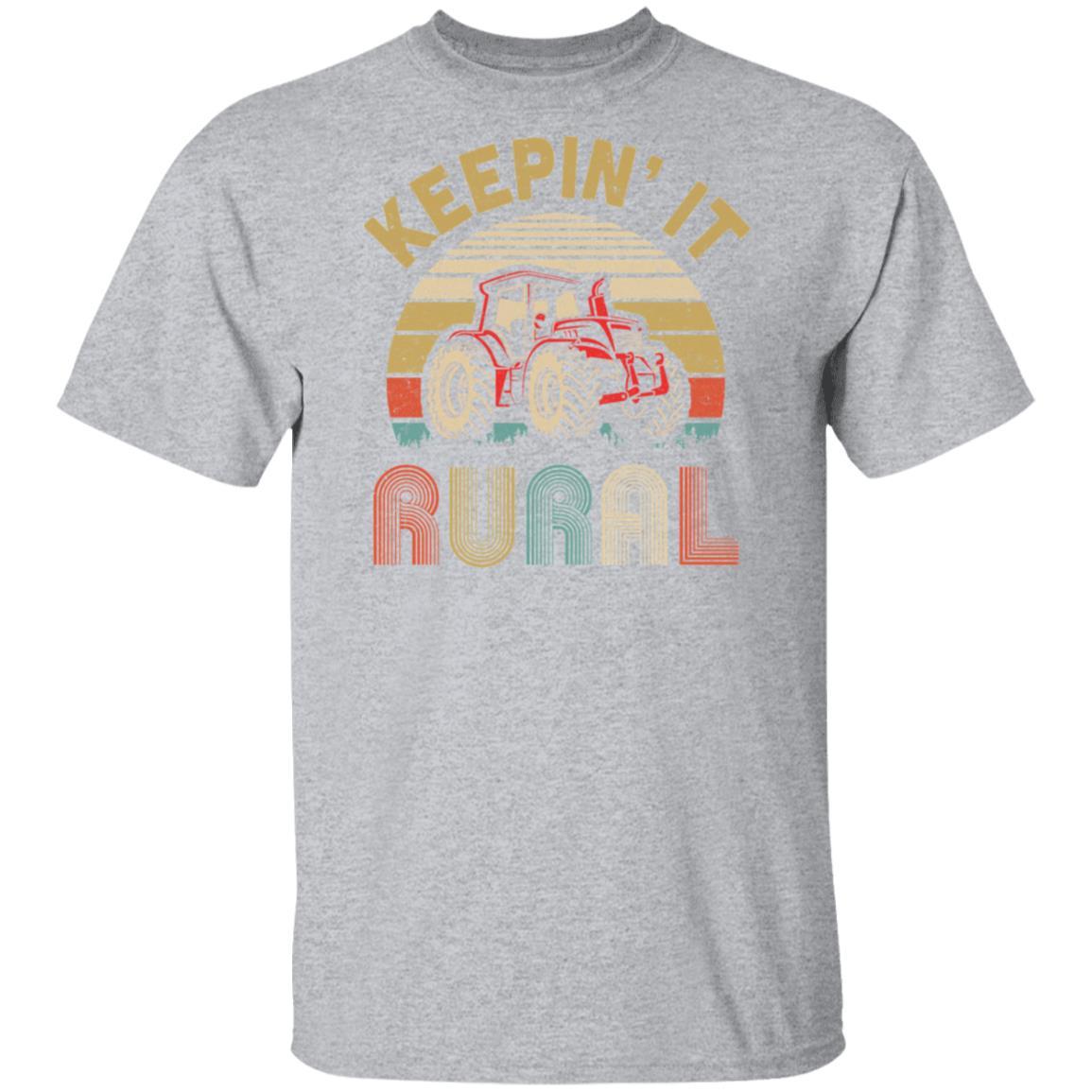 Keepin' It Rural Vintage Farming Tractor Farmer-T-Shirt & Hoodie-Classic T-Shirt-Sport Grey