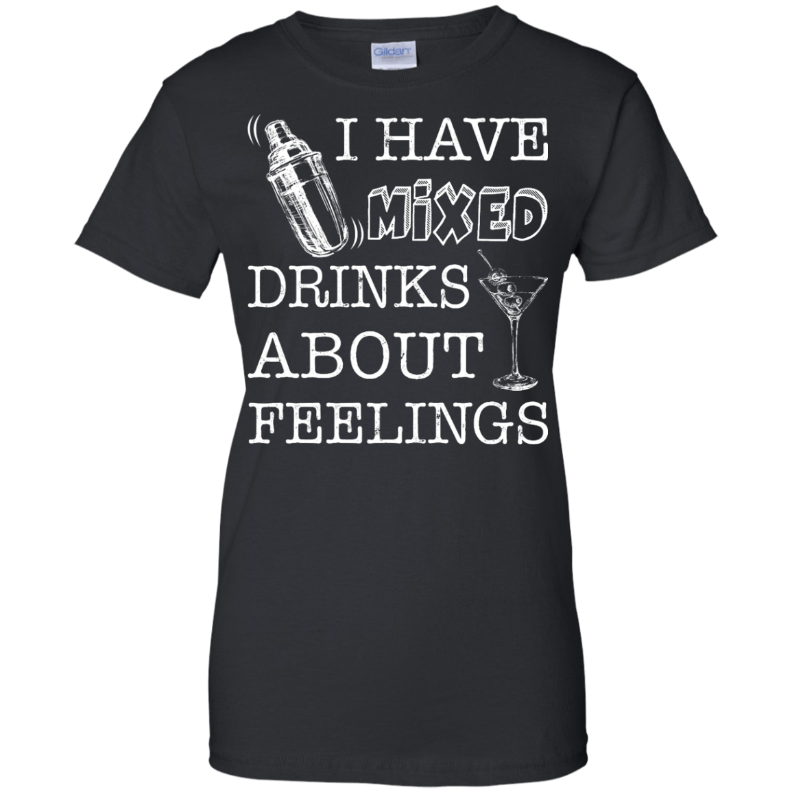 I Have Mixed Drinks About Feelings-T-Shirt & Hoodie-Women's T-Shirt-Black