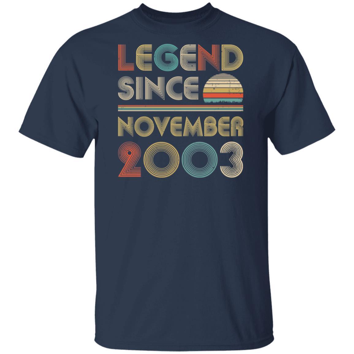 Legend Since November 2003 Vintage 18th Birthday Gifts-T-Shirt & Hoodie-Classic T-Shirt-Navy