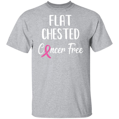 Flat Chested Cancer Free Breast Cancer Survivor-T-Shirt & Hoodie-Classic T-Shirt-Sport Grey