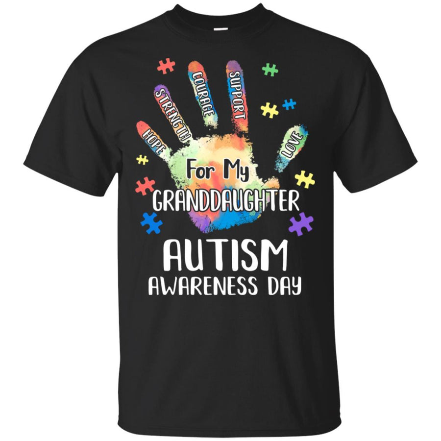 Support Autism Awareness For My Granddaughter Puzzle Gift-T-Shirt & Hoodie-Classic T-Shirt-Black