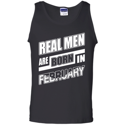 Real Men Are Born In February-T-Shirt & Hoodie-Unisex Tank-Black