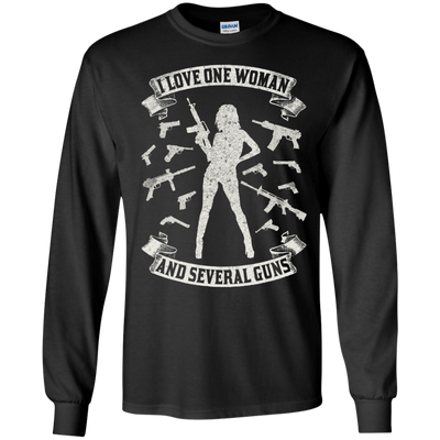 I Love One Woman And Several Guns-T-Shirt & Hoodie-Long Sleeve T-Shirt-Black