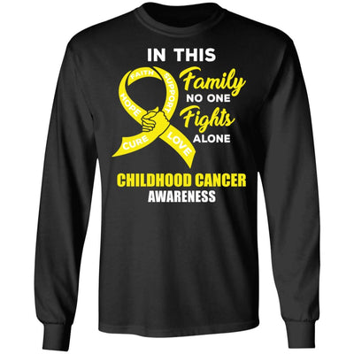 In This School No One Fights Childhood Cancer Alone-T-Shirt & Hoodie-Long Sleeve T-Shirt-Black