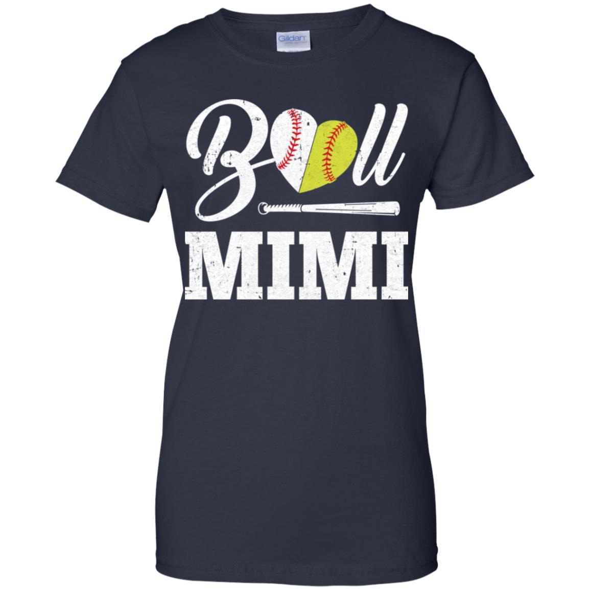 Funny Ball Mimi Softball Baseball Mothers Day Gifts-T-Shirt & Tank Top-Women's T-Shirt-Navy