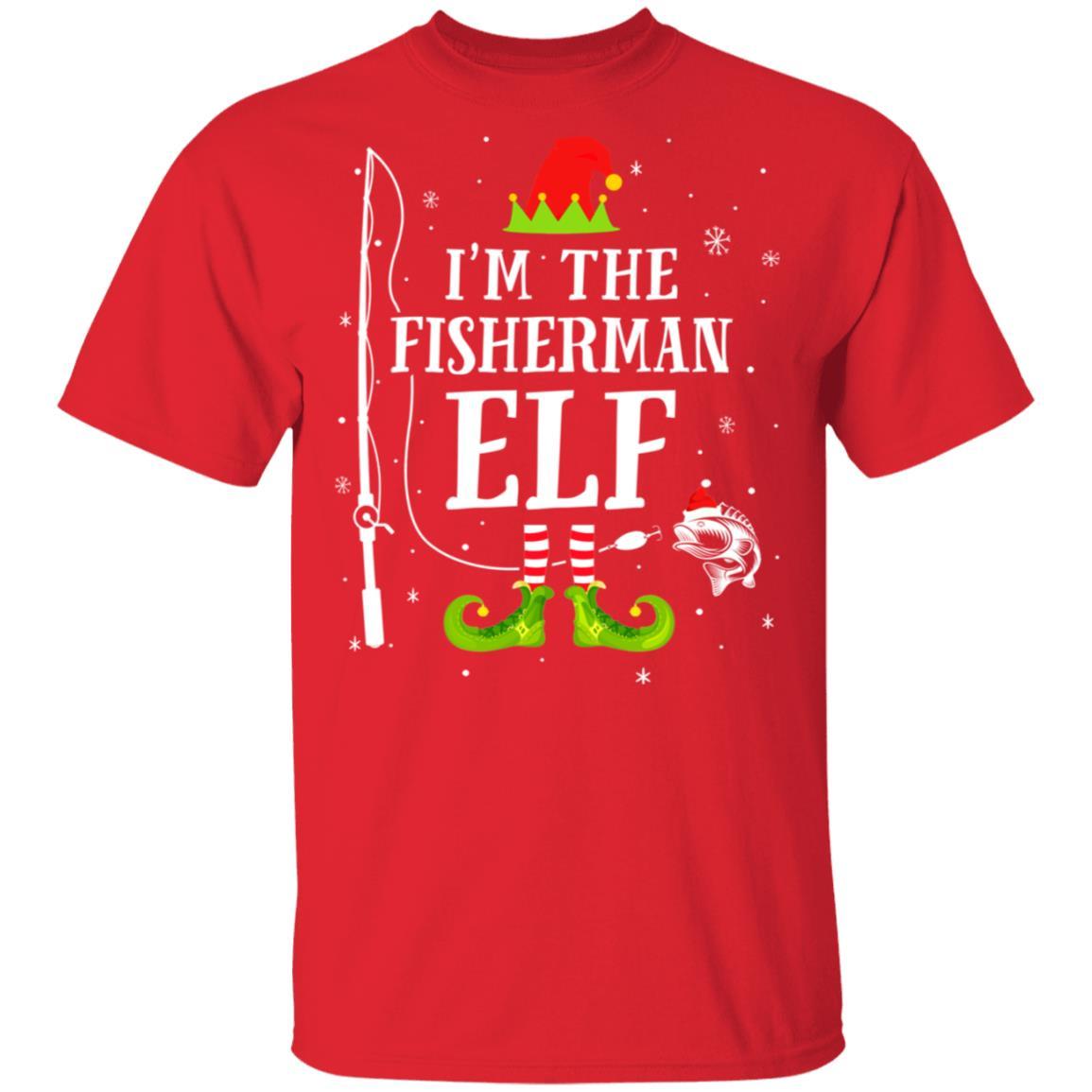 I'm The Fisherman Elf Matching Funny Fishing Christmas Xmas-T-Shirt & Sweatshirt-Classic T-Shirt-Red