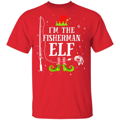 I'm The Fisherman Elf Matching Funny Fishing Christmas Xmas-T-Shirt & Sweatshirt-Classic T-Shirt-Red