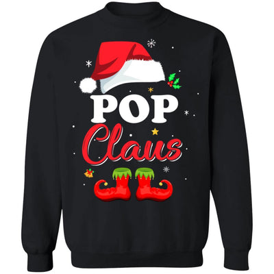 Santa Pop Claus Matching Family Pajamas Christmas Gifts-T-Shirt & Sweatshirt-Crewneck Sweatshirt-Black