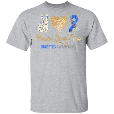 Peace Love Cure Diabetes Awareness-T-Shirt & Hoodie-Classic T-Shirt-Sport Grey