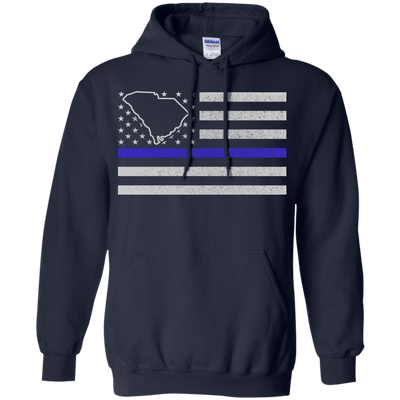 South Carolina Thin Blue Line Police State-T-Shirt & Hoodie-Pullover Hoodie-Navy