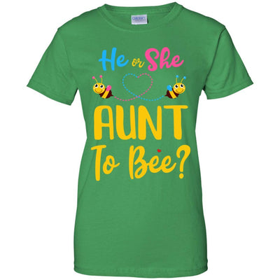 Gender Reveal Pink Or Blue What Will It Bee He Or She Aunt-T-Shirt & Hoodie-Women's T-Shirt-Irish Green