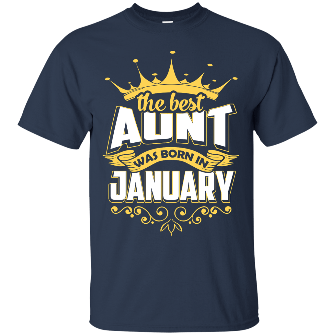 The Best Aunt Was Born In January-T-Shirt & Hoodie-Classic T-Shirt-Navy