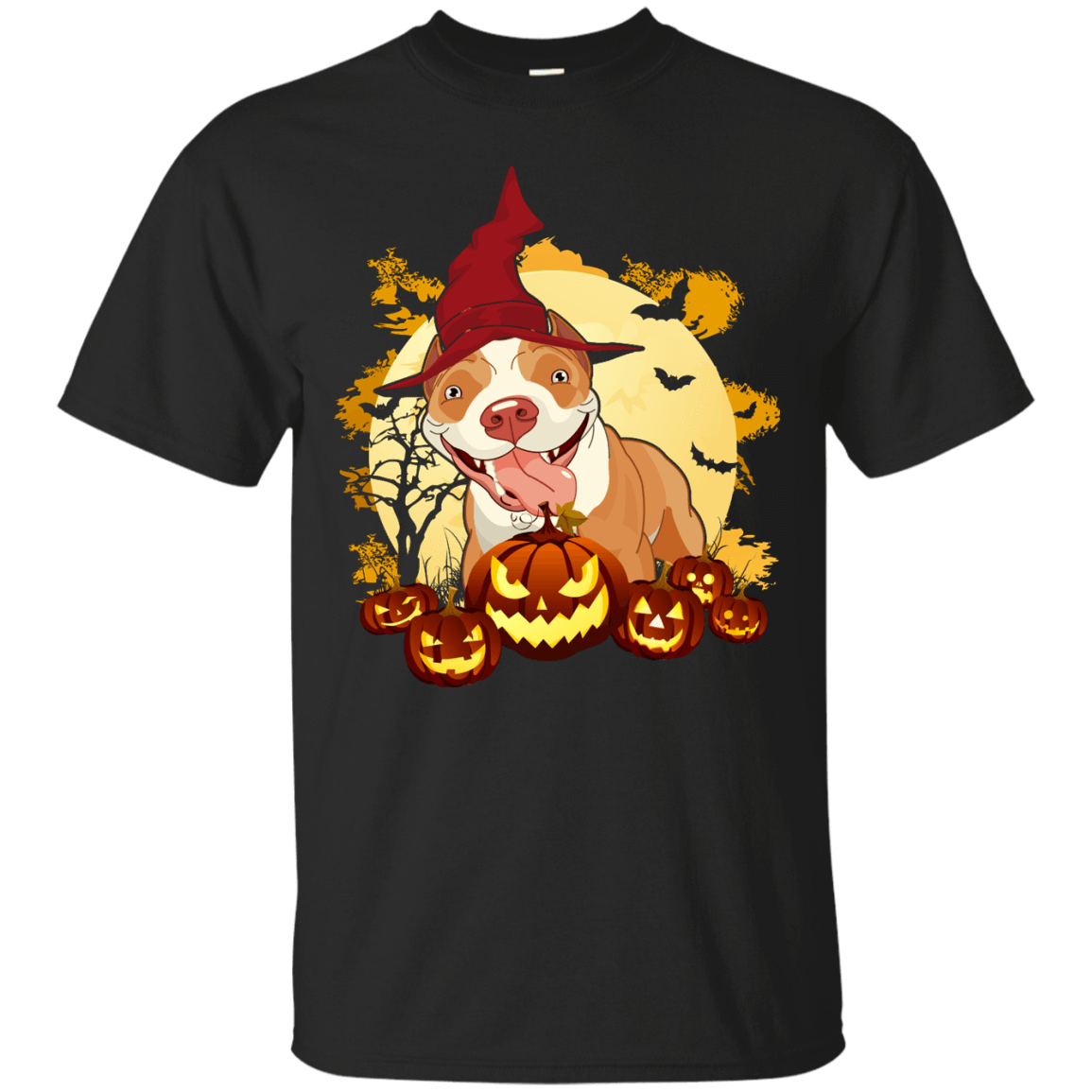Pitbull Halloween Pumpkin-T-Shirt & Hoodie-Classic T-Shirt-Black