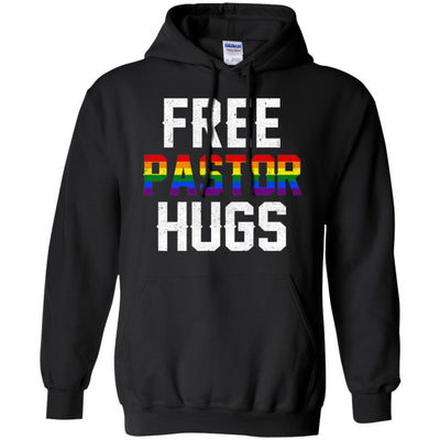 Free Pastor Hugs Support Gay LGBT Pride Rainbow-T-Shirt & Hoodie-Pullover Hoodie-Black