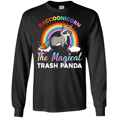 Racoonicorn Raccoon Unicorn Trash Panda For Kid Girls-T-Shirt & Hoodie-Long Sleeve T-Shirt-Black
