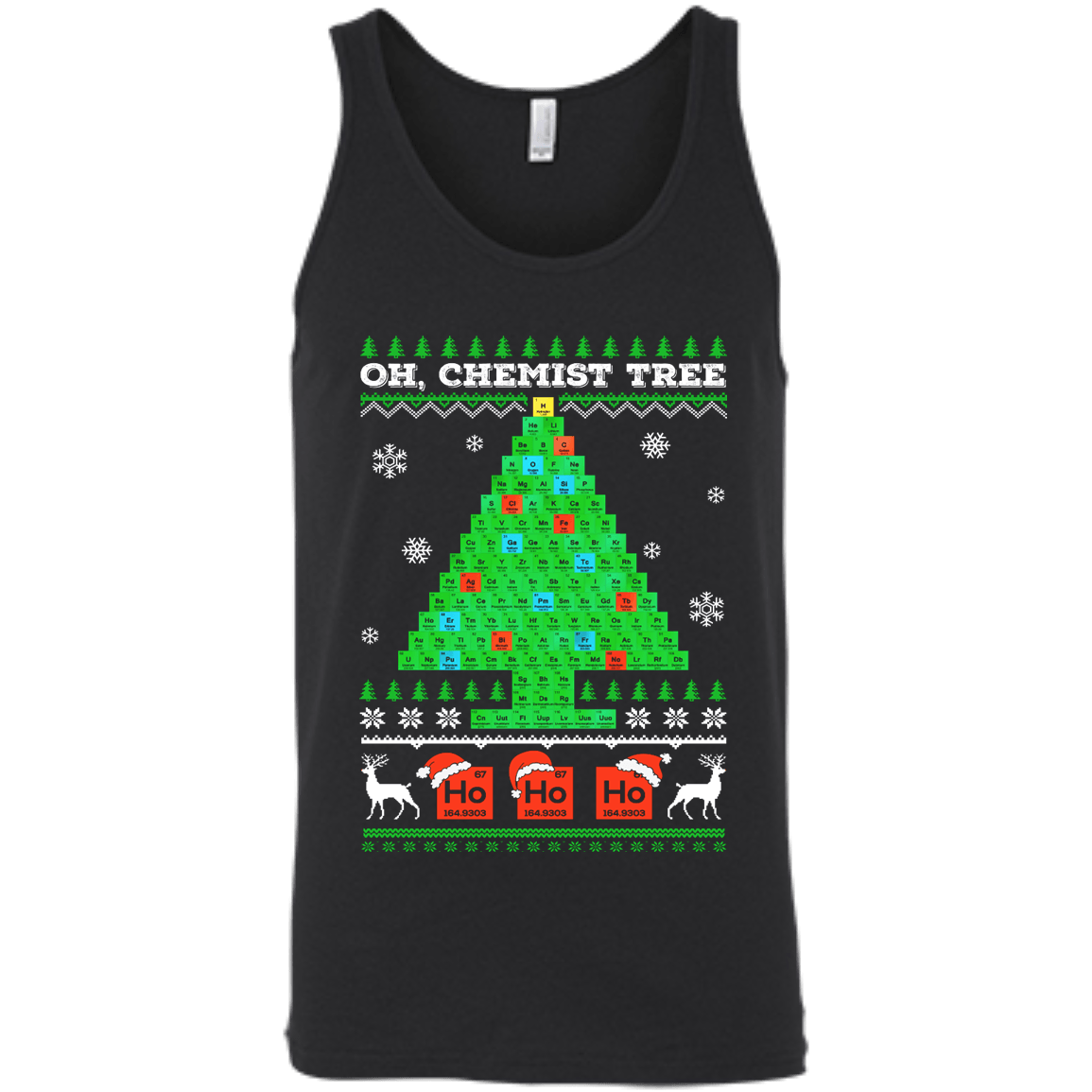 Oh Chemistry Tree Science Christmas Ugly Sweater-T-Shirt & Hoodie-Unisex Tank-Black