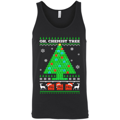 Oh Chemistry Tree Science Christmas Ugly Sweater-T-Shirt & Hoodie-Unisex Tank-Black