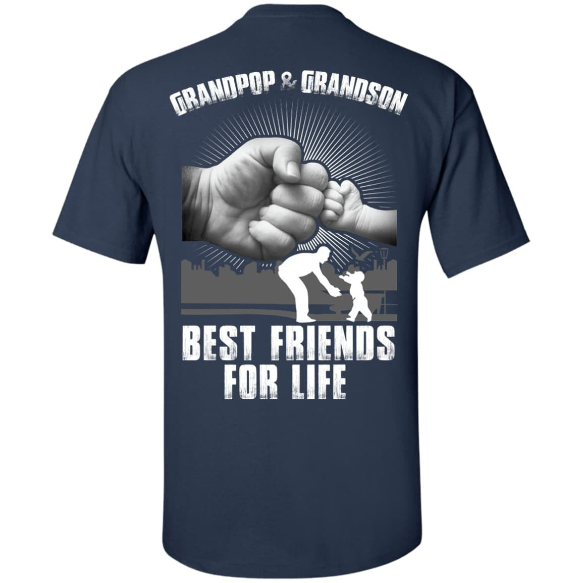 Grandpop And Grandson Best Friends For Life-T-Shirt & Hoodie-Classic T-Shirt-Navy