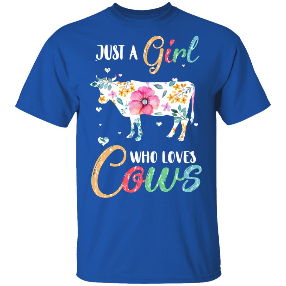 Just A Girl Who Loves Cows Cute Cow Lover-T-Shirt & Hoodie-Classic T-Shirt-Royal