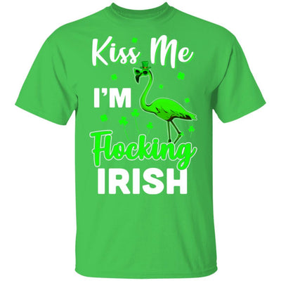 Kiss Me I'm Flocking Irish Green Flamingo St Patrick's Day-T-Shirt & Hoodie-Classic T-Shirt-Irish Green