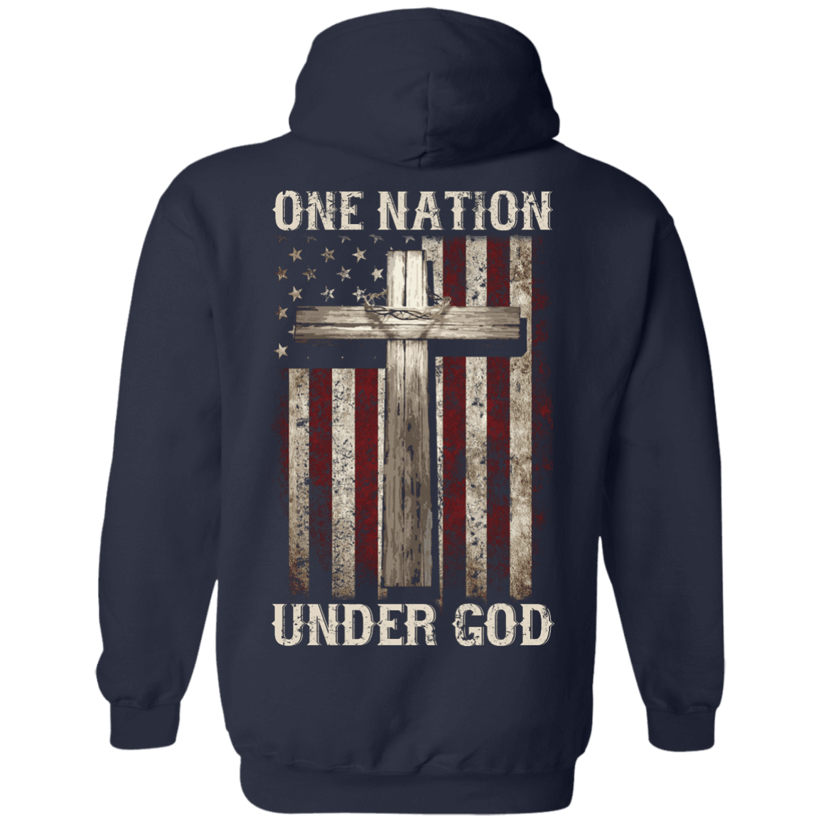 One Nation Under God-T-Shirt & Hoodie-Pullover Hoodie-Navy