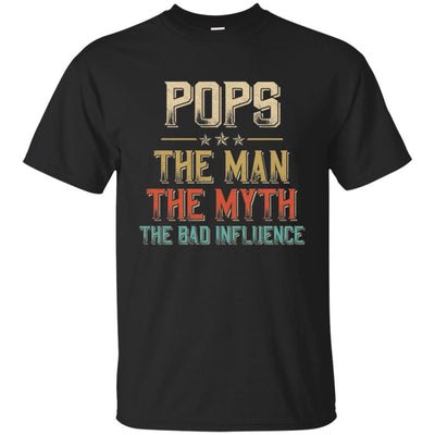 Vintage Pops The Man The Myth The Bad Influence-T-Shirt & Hoodie-Classic T-Shirt-Black