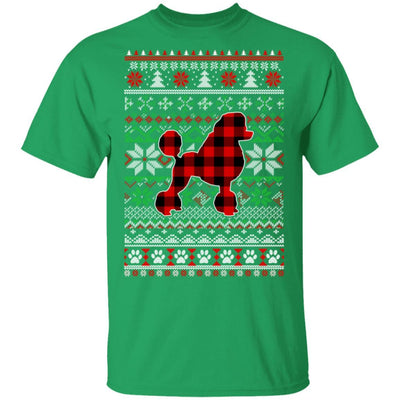 Poodle Red Plaid Ugly Christmas Sweater Gifts-T-Shirt & Sweatshirt-Classic T-Shirt-Irish Green