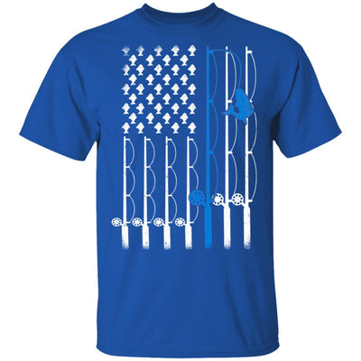 Vintage Fishing Clothes American Flag Fishing-T-Shirt & Hoodie-Classic T-Shirt-Royal