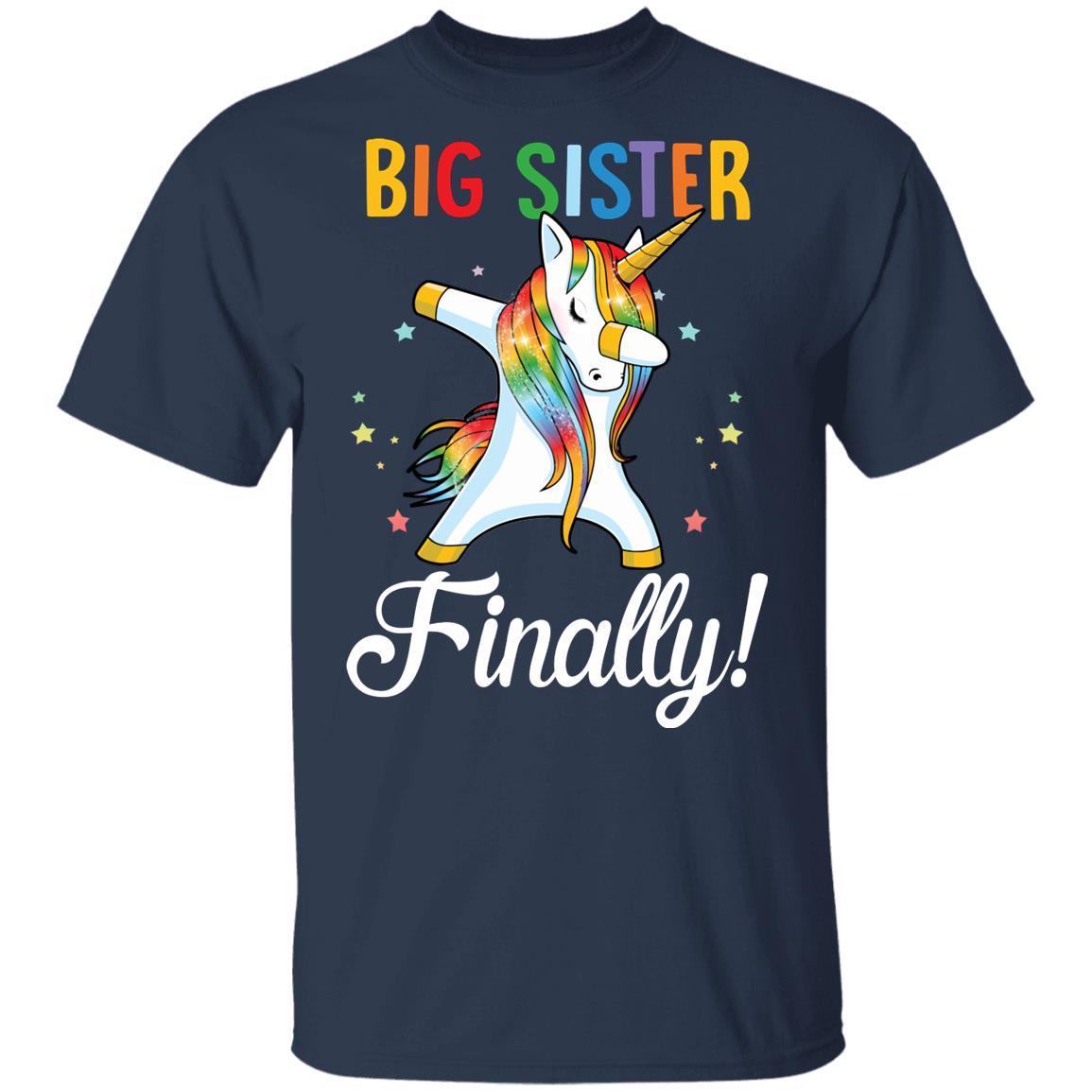 Big Sister Finally Unicorn For Girl Youth-Youth Shirt-Youth T-Shirt-Navy