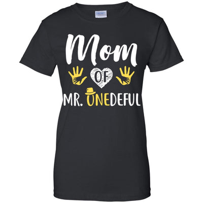 Funny Mom Of Mr. Onederful Wonderful 1st Birthday Boy-T-Shirt & Hoodie-Women's T-Shirt-Black