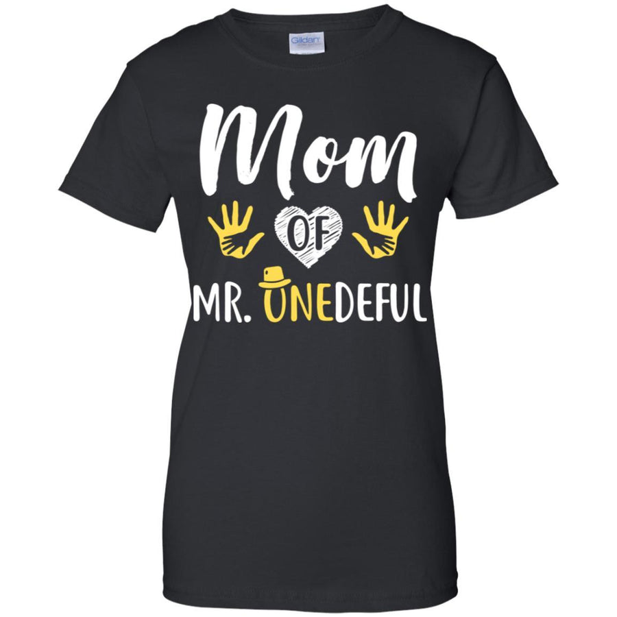 Funny Mom Of Mr. Onederful Wonderful 1st Birthday Boy-T-Shirt & Hoodie-Women's T-Shirt-Black