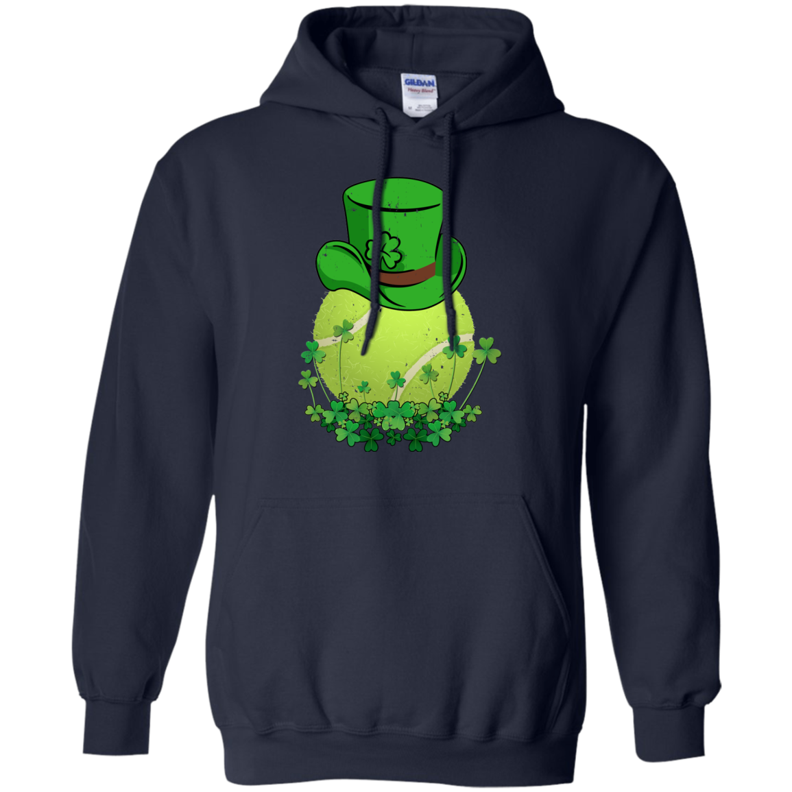 Shamrock Tennis Leprechaun St Patricks Day-T-Shirt & Hoodie-Pullover Hoodie-Navy