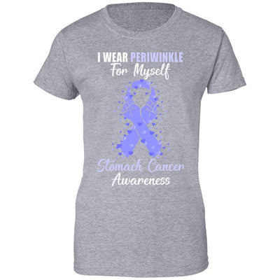 I Wear Periwinkle For Myself Support Stomach Cancer Awareness-T-Shirt & Hoodie-Women's T-Shirt-Sport Grey