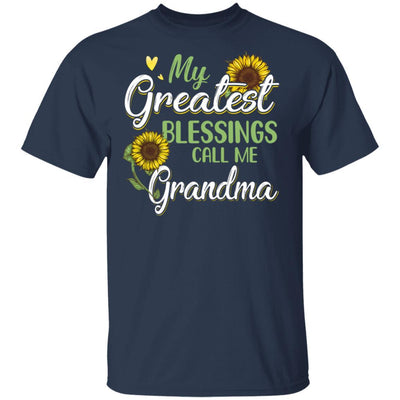 My Greatest Blessings Call Me Grandma Sunflower Gifts-T-Shirt & Hoodie-Classic T-Shirt-Navy