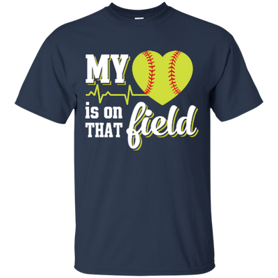 My Heart Is On That Field Softball-T-Shirt & Hoodie-Classic T-Shirt-Navy