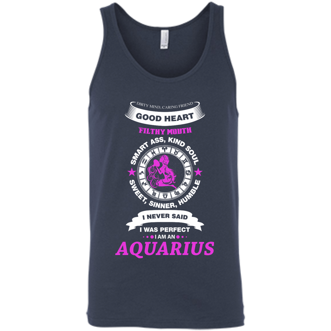 I Never Said I Was Perfect I Am An AQUARIUS-T-Shirt & Hoodie-Unisex Tank-Navy