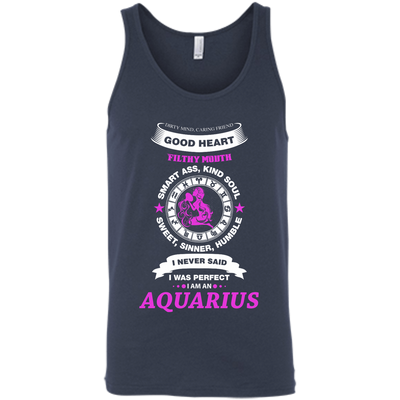 I Never Said I Was Perfect I Am An AQUARIUS-T-Shirt & Hoodie-Unisex Tank-Navy