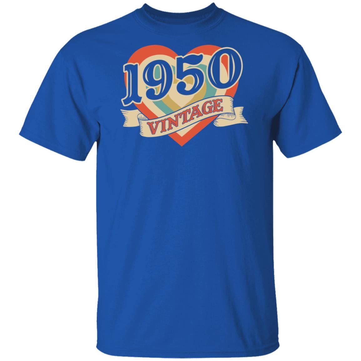 71th Birthday Gifts Classic Retro Heart Vintage 1950-T-Shirt & Tank Top-Classic T-Shirt-Royal