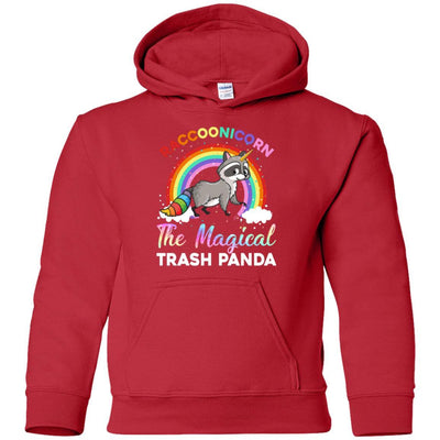 Racoonicorn Raccoon Unicorn Trash Panda For Kid Girls Youth-Youth Shirt-Youth Pullover Hoodie-Red