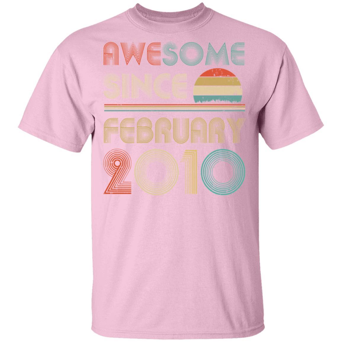 Awesome Since February 2010 Vintage 11th Birthday Gifts Youth-Youth Shirt-Youth T-Shirt-Light Pink