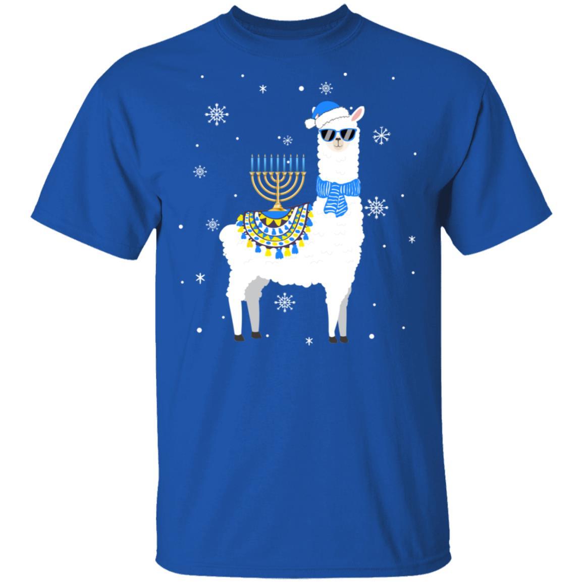Menorah Hanukkah Llama Cute Alpaca Chanukah Gift-T-Shirt & Sweatshirt-Classic T-Shirt-Royal