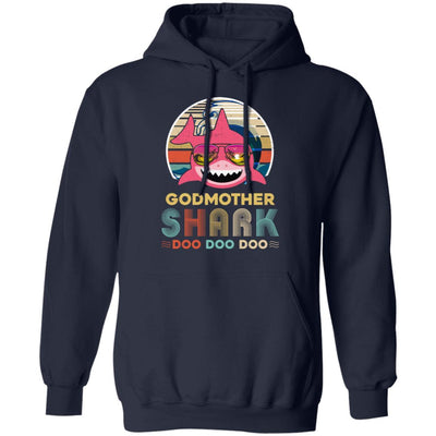 Retro Vintage Godmother Shark Doo Doo Doo-T-Shirt & Hoodie-Pullover Hoodie-Navy