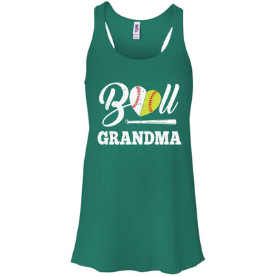 Funny Ball Grandma Softball Baseball Mothers Day Gifts-T-Shirt & Tank Top-Women's Flowy Racerback Tank-Kelly Green