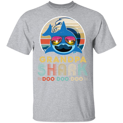 Retro Vintage Grandpa Shark Doo Doo Doo-T-Shirt & Hoodie-Classic T-Shirt-Sport Grey