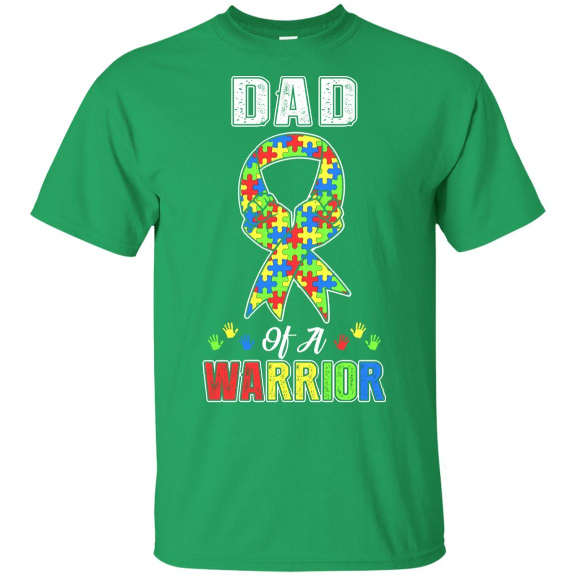 Dad Of A Warrior Support Autism Awareness Gift-T-Shirt & Hoodie-Classic T-Shirt-Irish Green