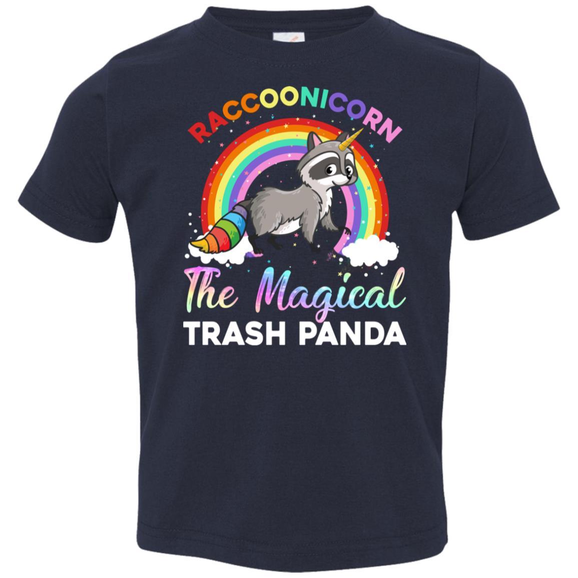 Racoonicorn Raccoon Unicorn Trash Panda For Kid Girls Youth-Youth Shirt-Toddler T-Shirt-Navy