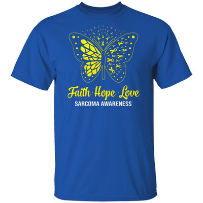 Faith Hope Love Yellow Butterfly Sarcoma Awareness-T-Shirt & Hoodie-Classic T-Shirt-Royal