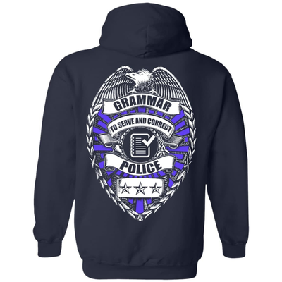 Grammar To Serve And Correct Police-T-Shirt & Hoodie-Pullover Hoodie-Navy